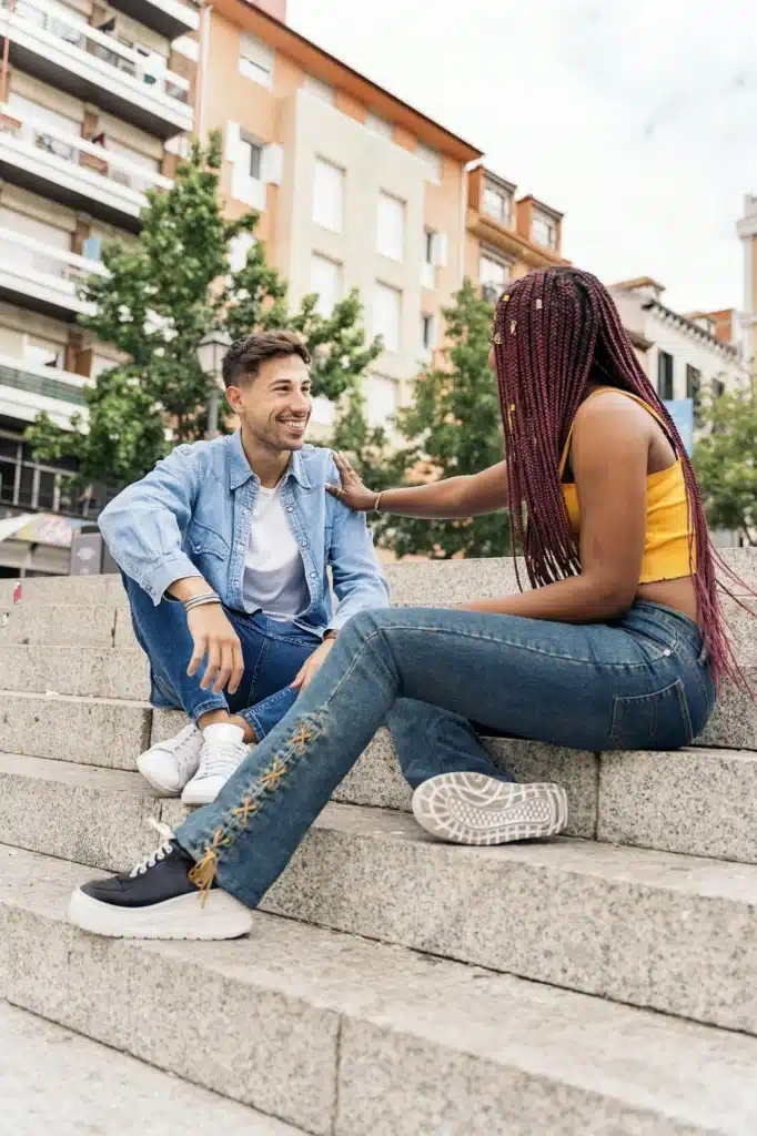 Friends Hanging Out in the City