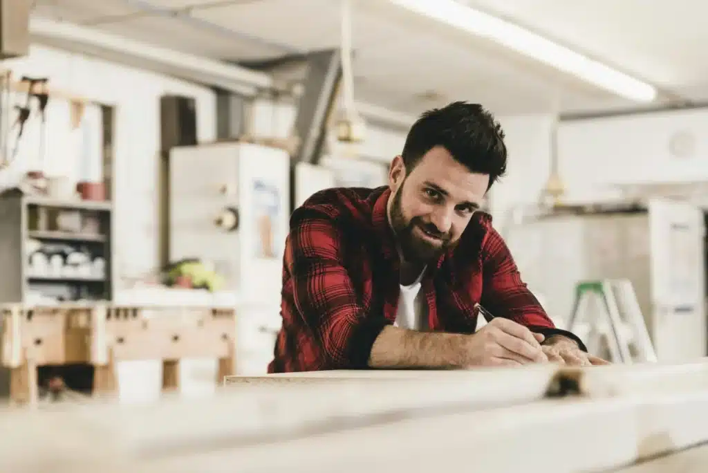 Portrait of smiling man in workshop