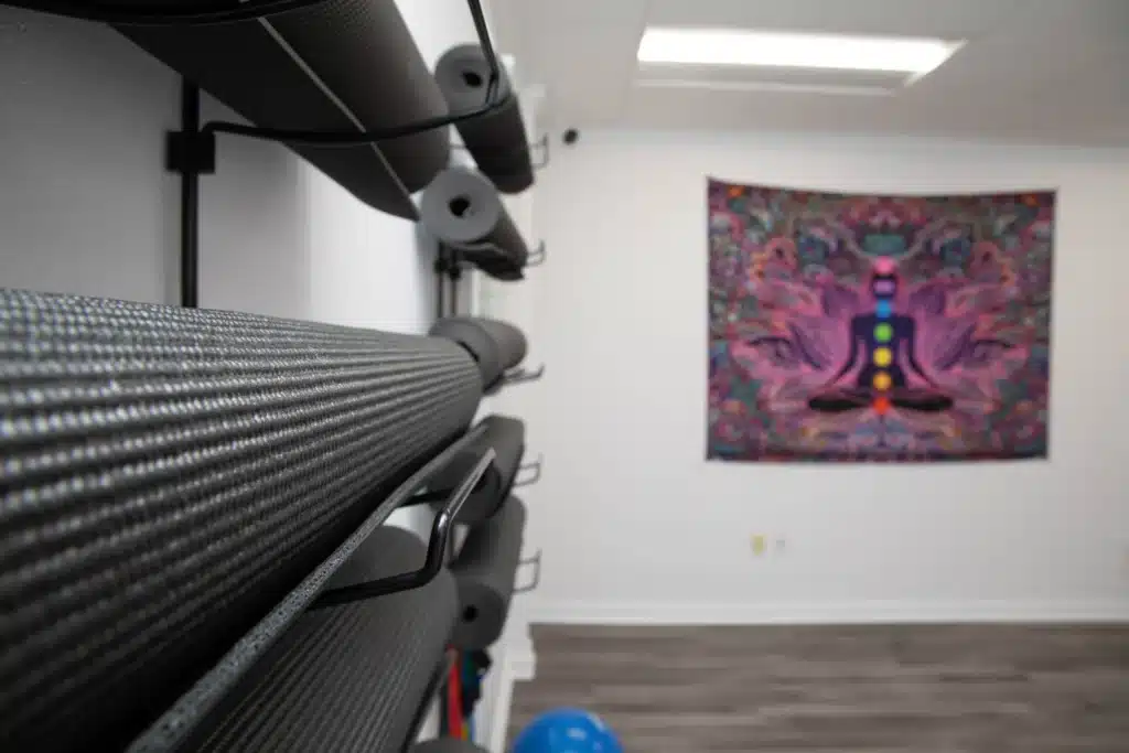 Yoga room at rolling hills recovery center nj