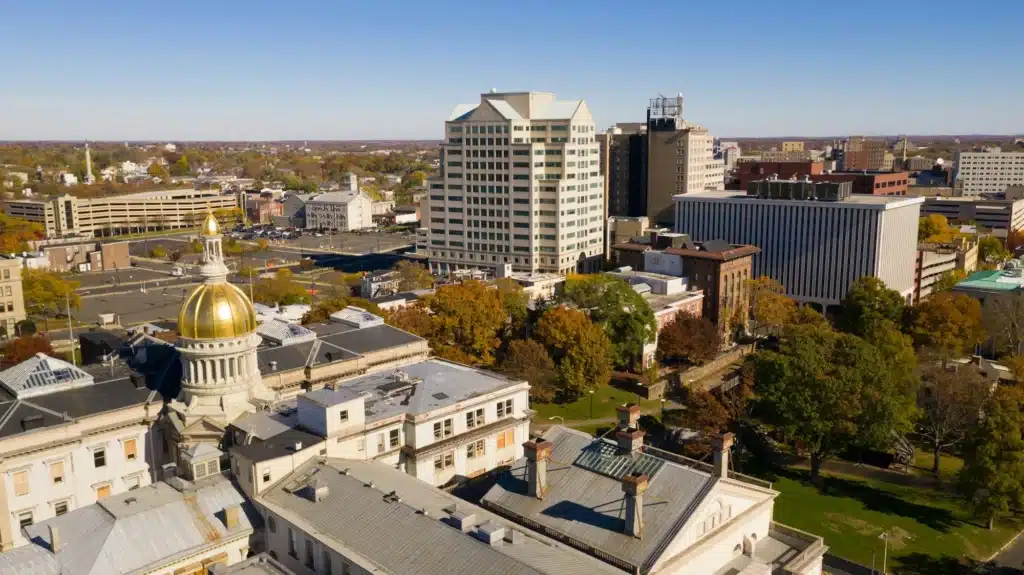 Urban Downtown City Skyline Trenton New Jersey State Capital