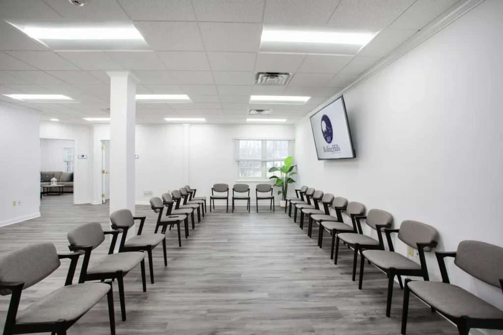 Large group room at rolling hills recovery center