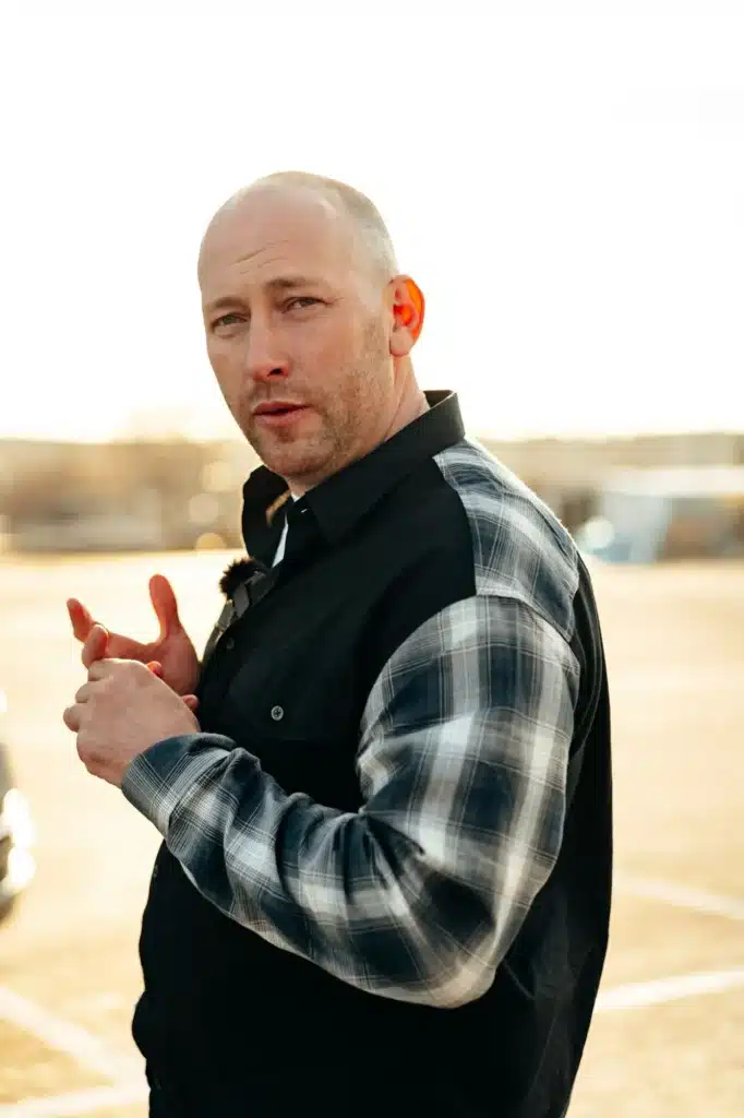 Portrait of casual man looking at camera outdoor